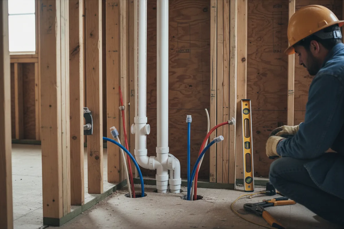 Drain and supply rough-in during Garbage Disposal Repair in Sheldon